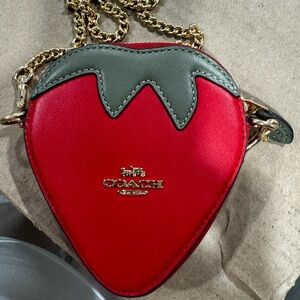 Original coach crossbody strawberry bag. No tags but new and never used.